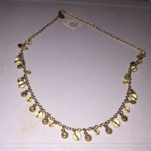 Necklace with green jewels